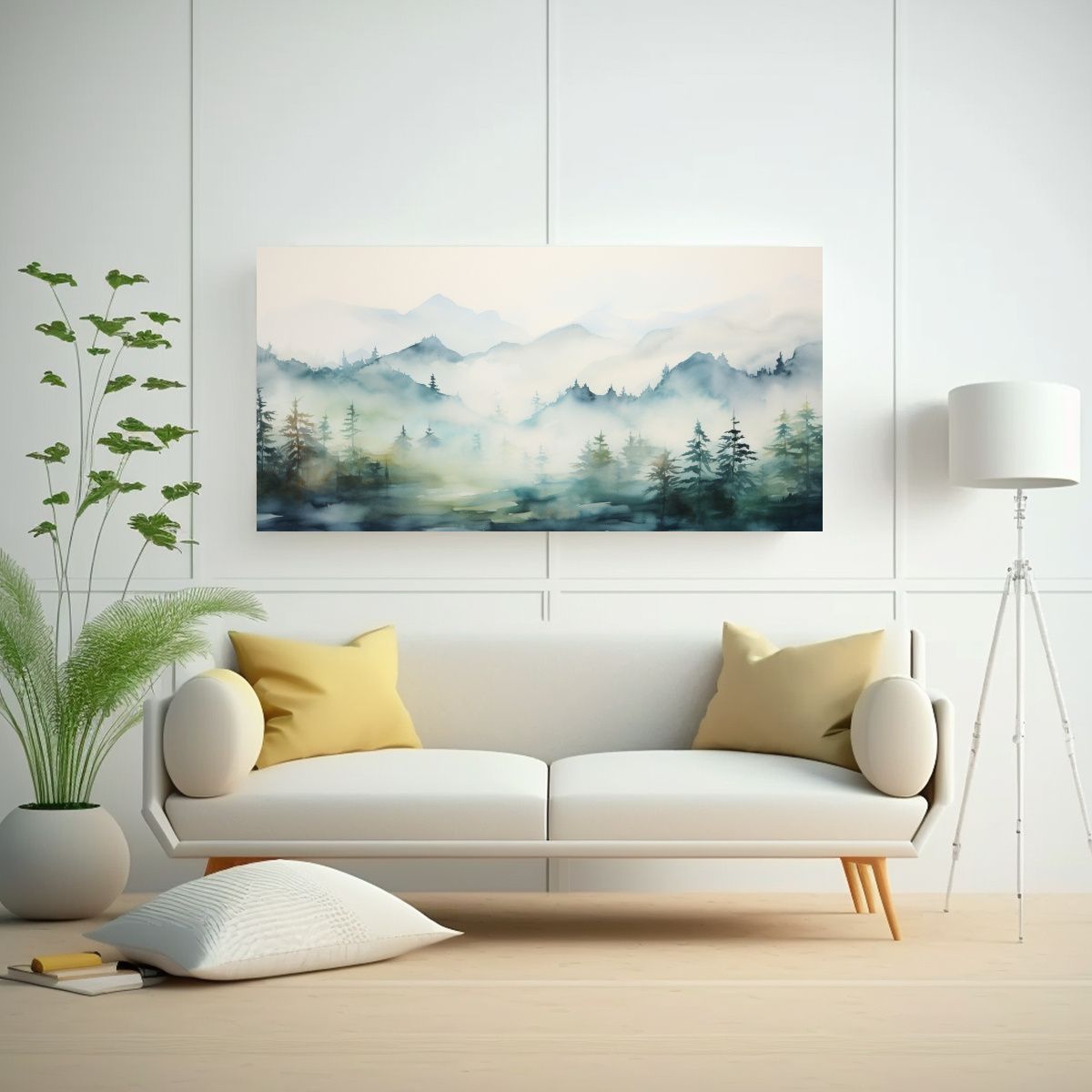 GENERICO - Paisaje Sereno En Pinturas De Decoración Con 80x40 Cm