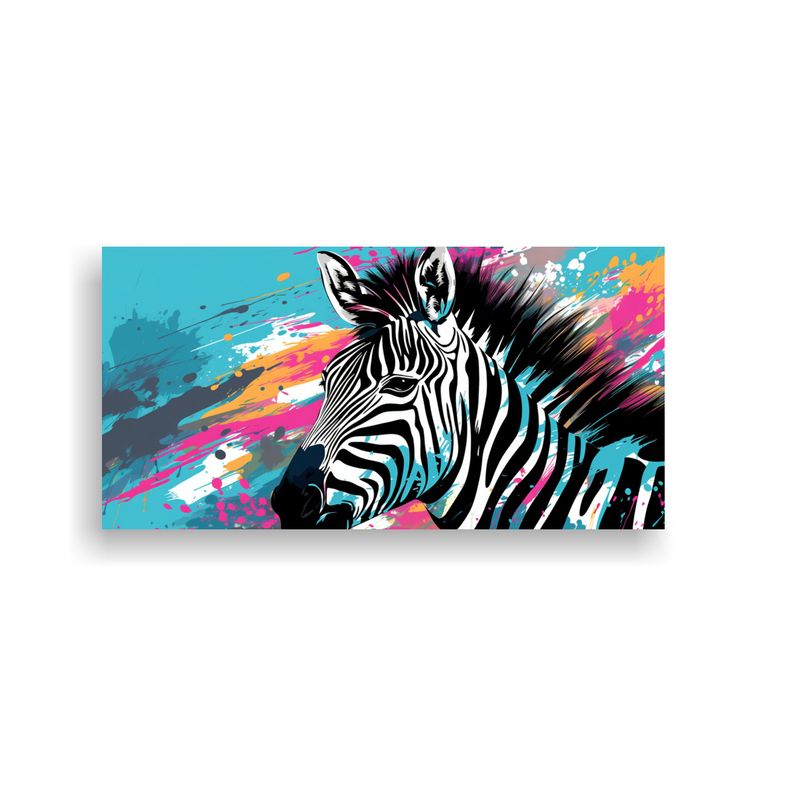 GENERICO - Pintura Decorativa Acuarela Zebra En Colores 60x30 Cm
