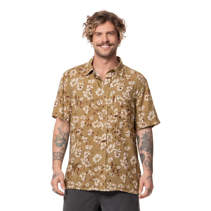 STOKED - Camisa Hombre Hooks Verde Stoked