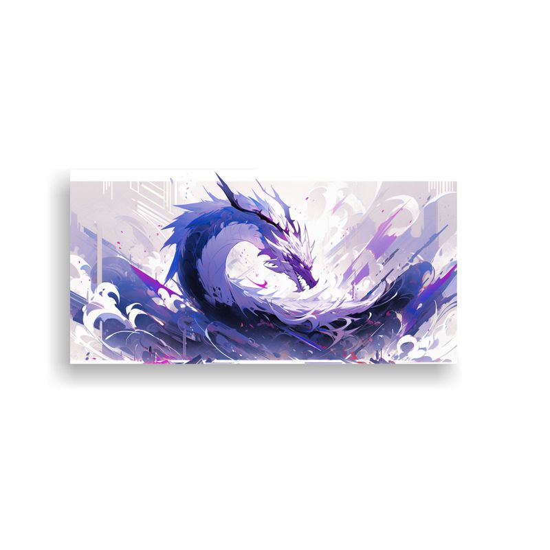 GENERICO - Lienzo De Tela Dragón En Púrpura Y Blanco 60x30 Cm