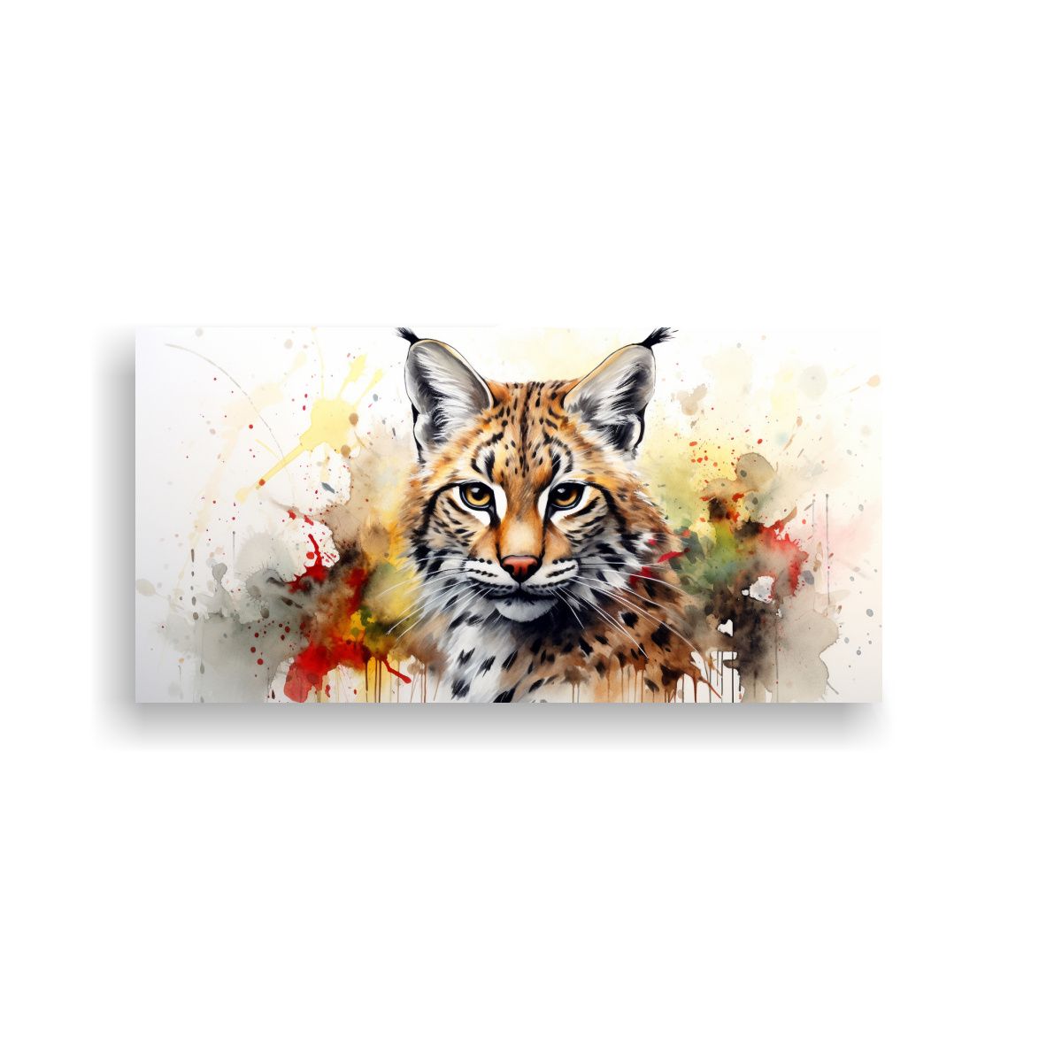 GENERICO - Lienzo Tela Forma Urbano Gato Salvaje Acuarela 100x50 Cm