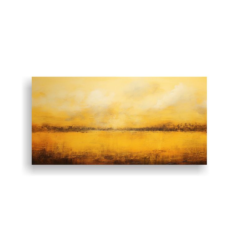 GENERICO - Cuadro Abstracto Paisaje Amarillo Decoración 80x40 Cm