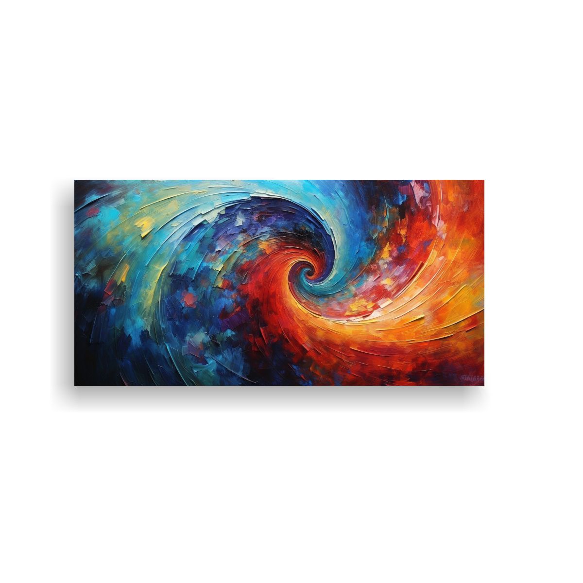 GENERICO - Cuadro Vitalidad Con Dos Remolinos De Colores En 100x50 Cm