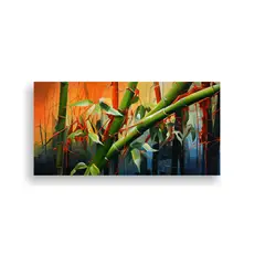 GENERICO - Pintura Abstracta De Bambú Con Detalle Alto En 60x30 Cm