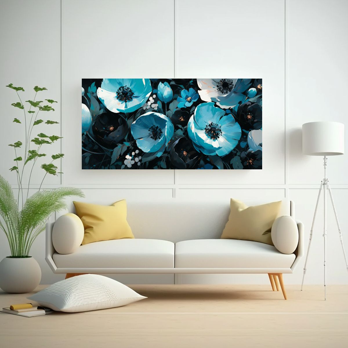 GENERICO - Pintura De Flores En Lienzo Duradera En Colores 80x40 Cm