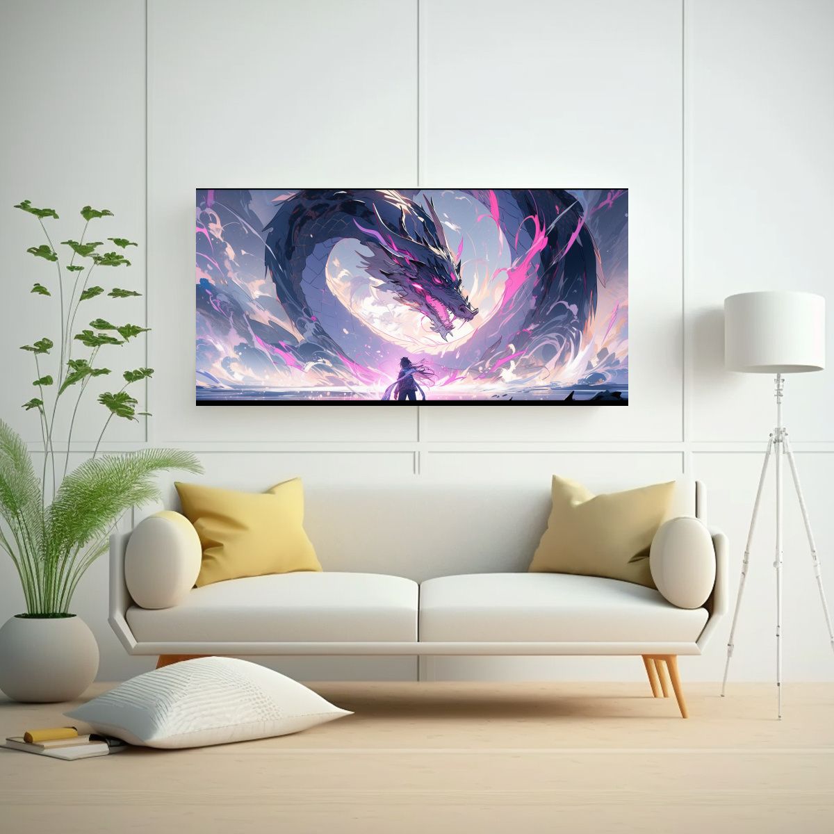 GENERICO - Pintura De Pared Fantasía Dragón Vibrante Y 100x50 Cm