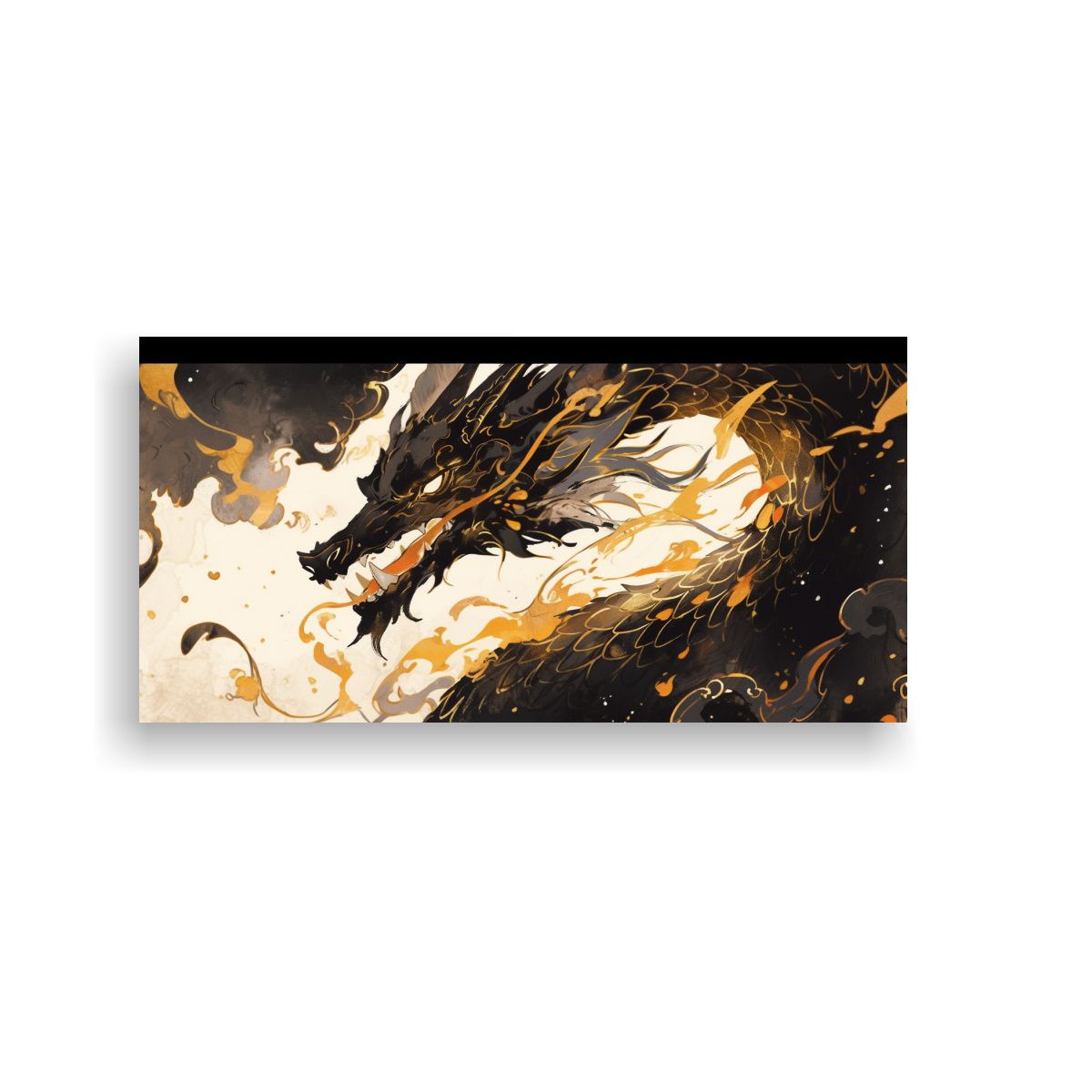 GENERICO - Cuadro Creativo Dragón En Acuarelas Y Tonos 100x50 Cm