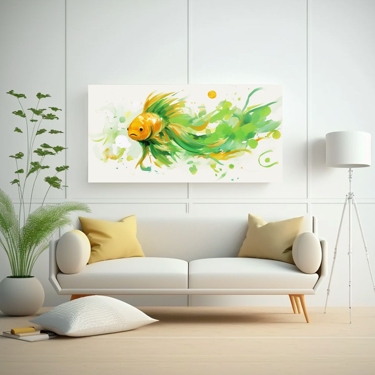 GENERICO - Pintura Decorativa De Un Goldfish En Colores 100x50 Cm