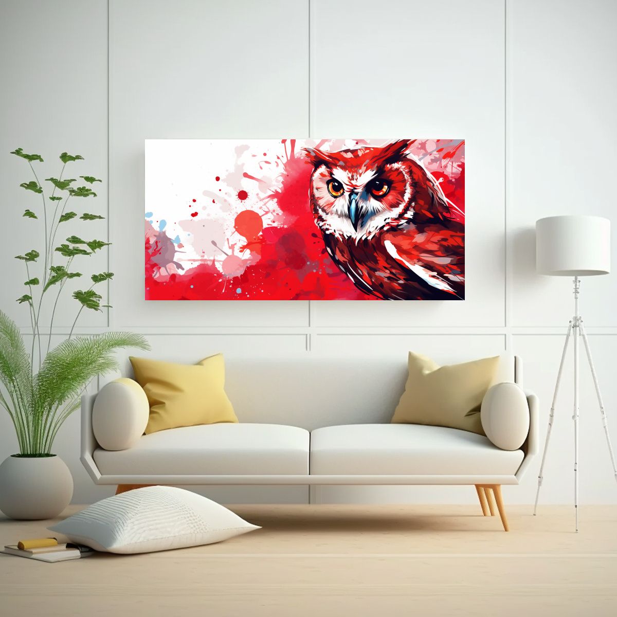 GENERICO - Cuadro Decorativo Arte Hermoso Estético Búho En 80x40 Cm