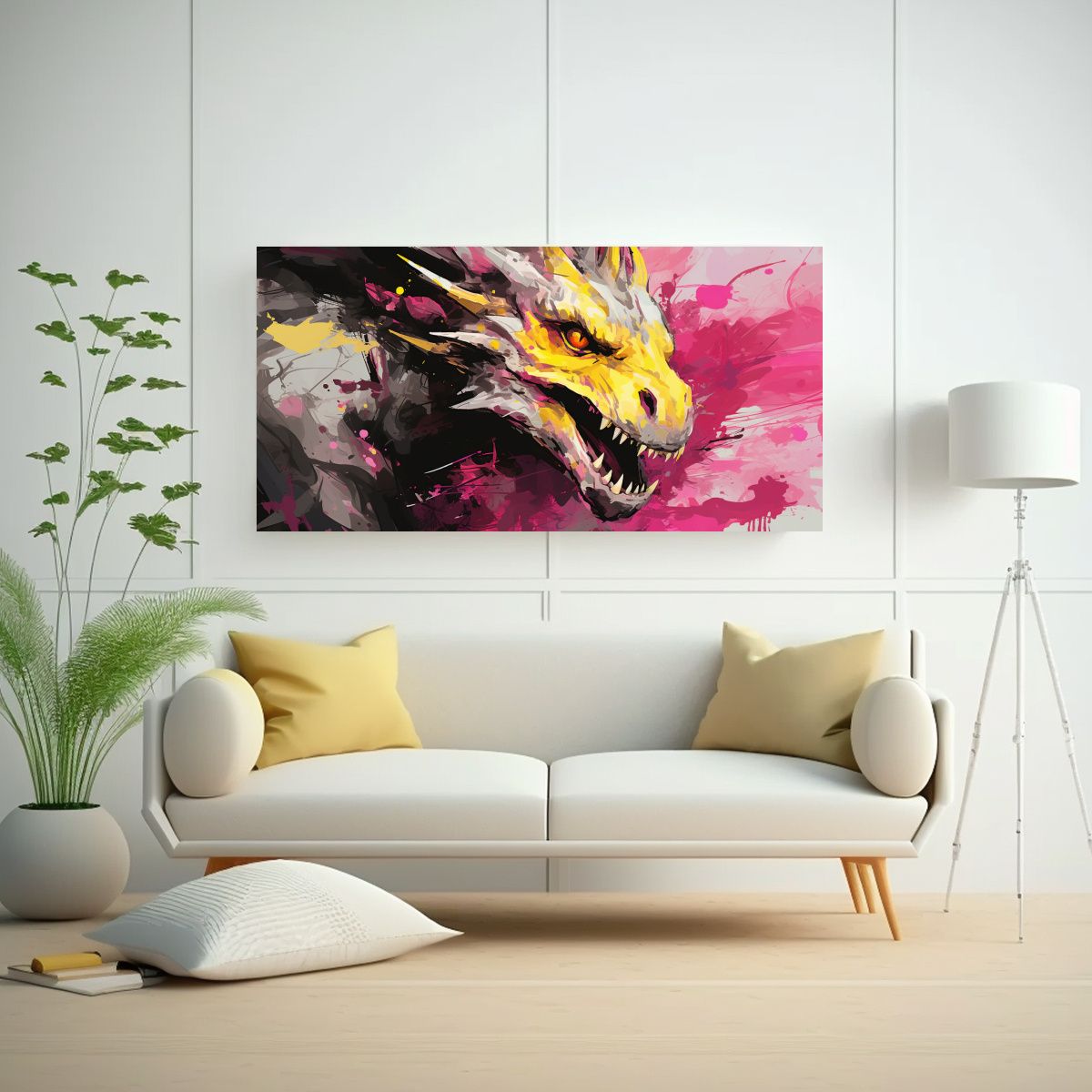 GENERICO - Cuadros De Pared Minimalistas Con Dragón En 60x30 Cm