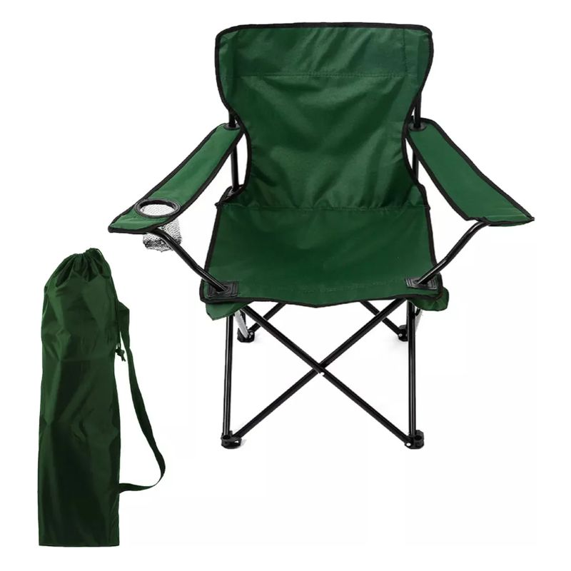 GENERICO - Silla Plegable Con Porta Vaso De Camping Playa Verde