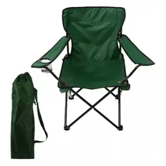 GENERICO - Silla Plegable Con Porta Vaso De Camping Playa Verde
