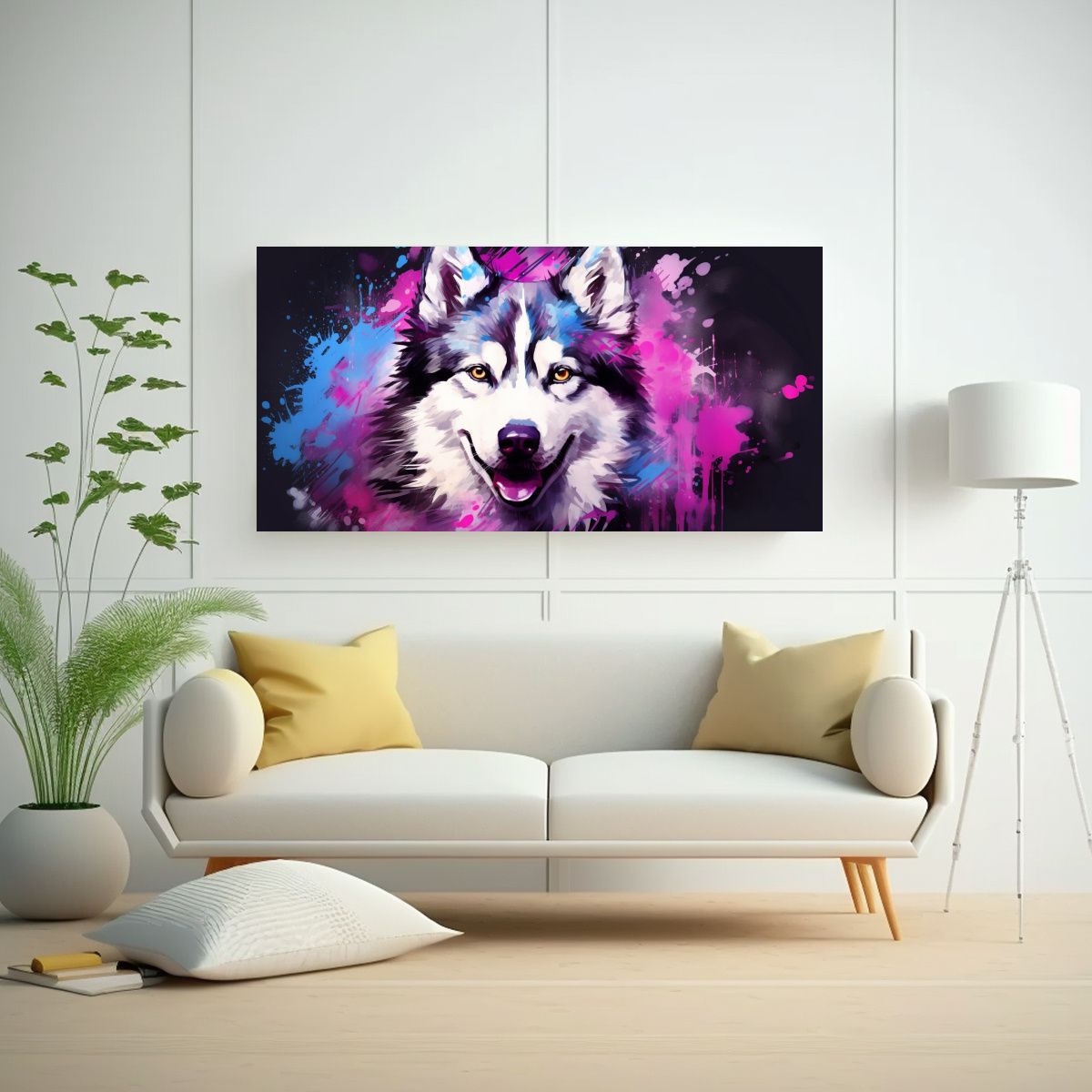 GENERICO - Pintura De Pared Husky En Colores Pastel Y 100x50 Cm.