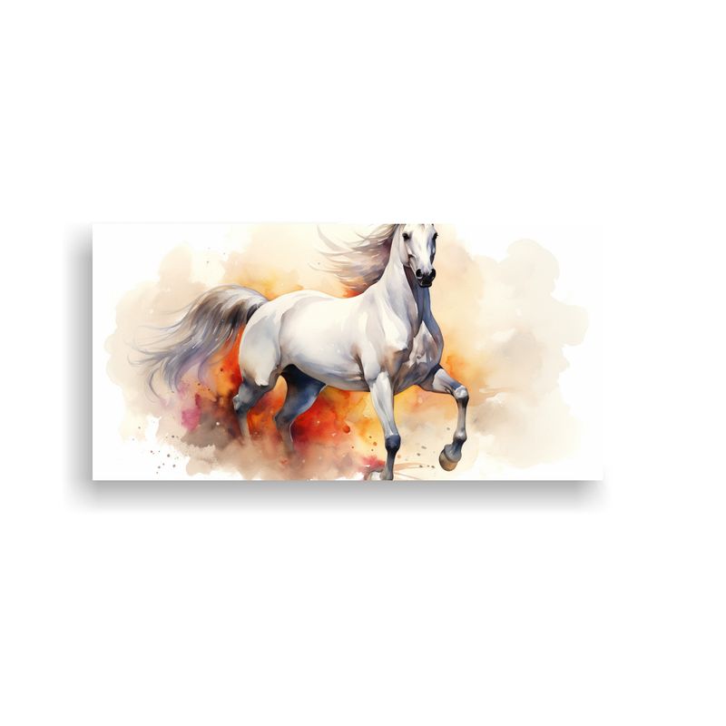 GENERICO - Pintura De Caballo Andaluz En Acuarelas Coloridas 60x30 Cm