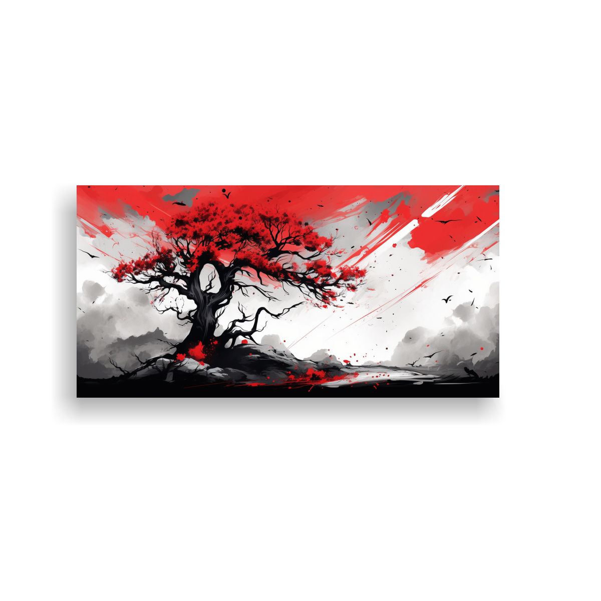 GENERICO - Pintura Decorativa Arte Concepto Alegría Árbol 100x50 Cm
