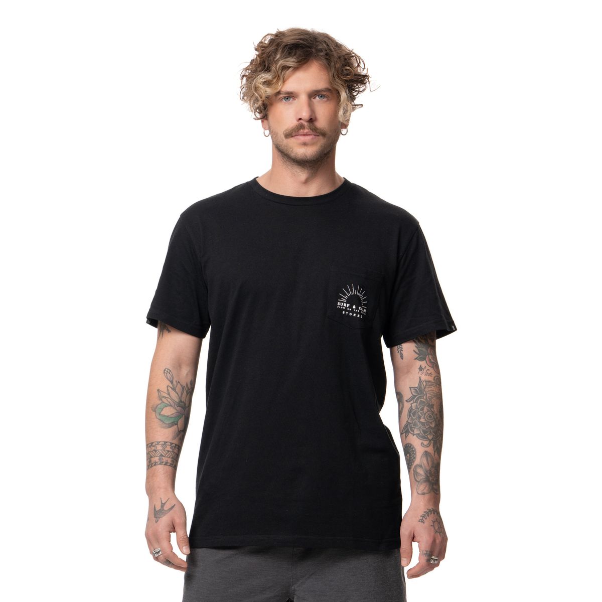 STOKED - Polera Hombre Calm Negro Stoked