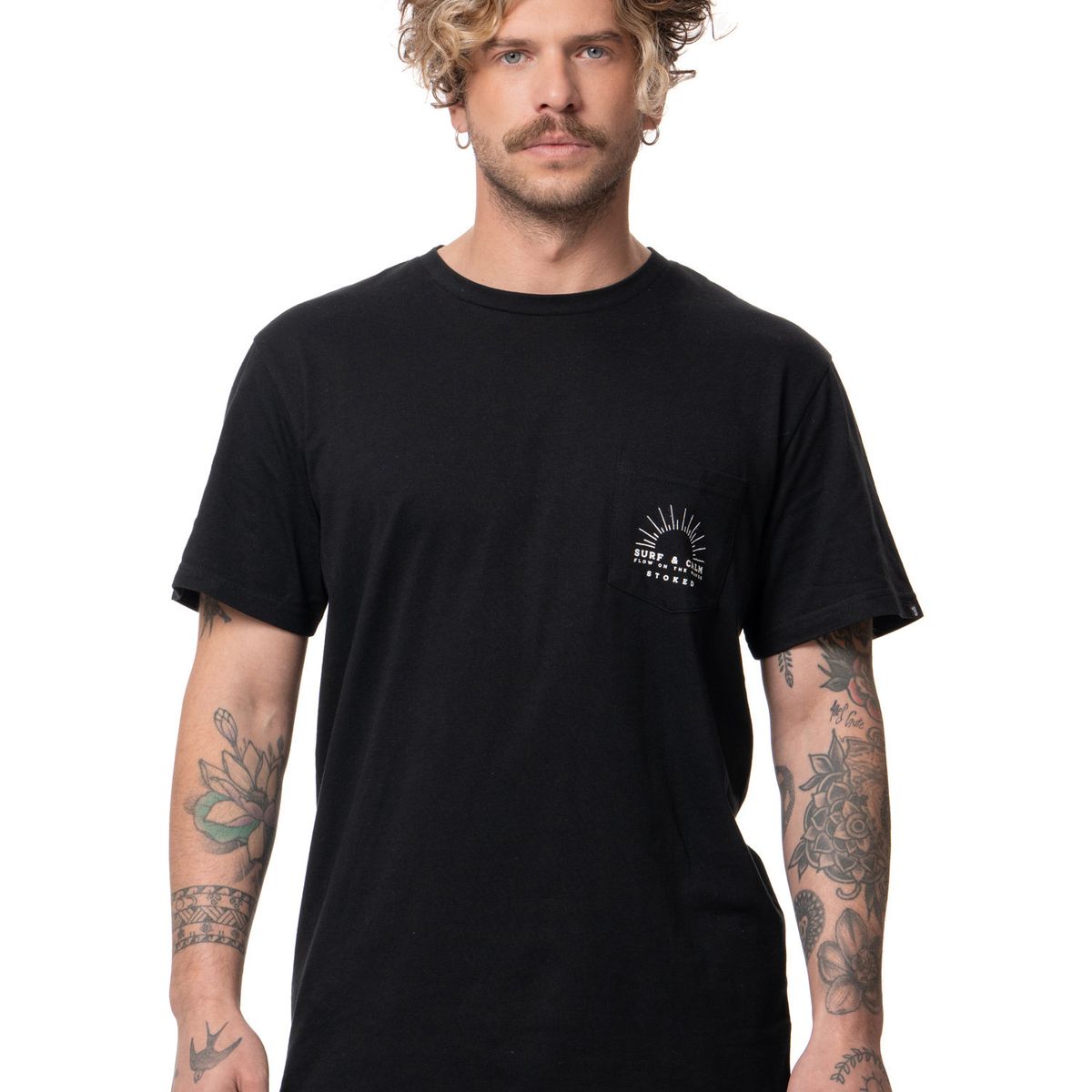 STOKED - Polera Hombre Calm Negro Stoked