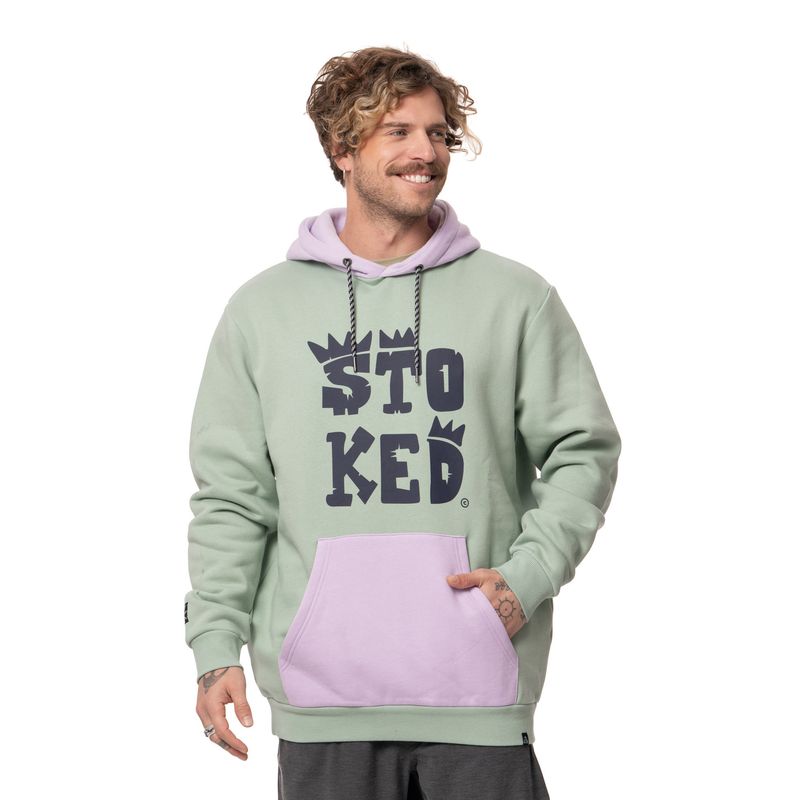 STOKED - Poleron Hombre Logo Morado Stoked