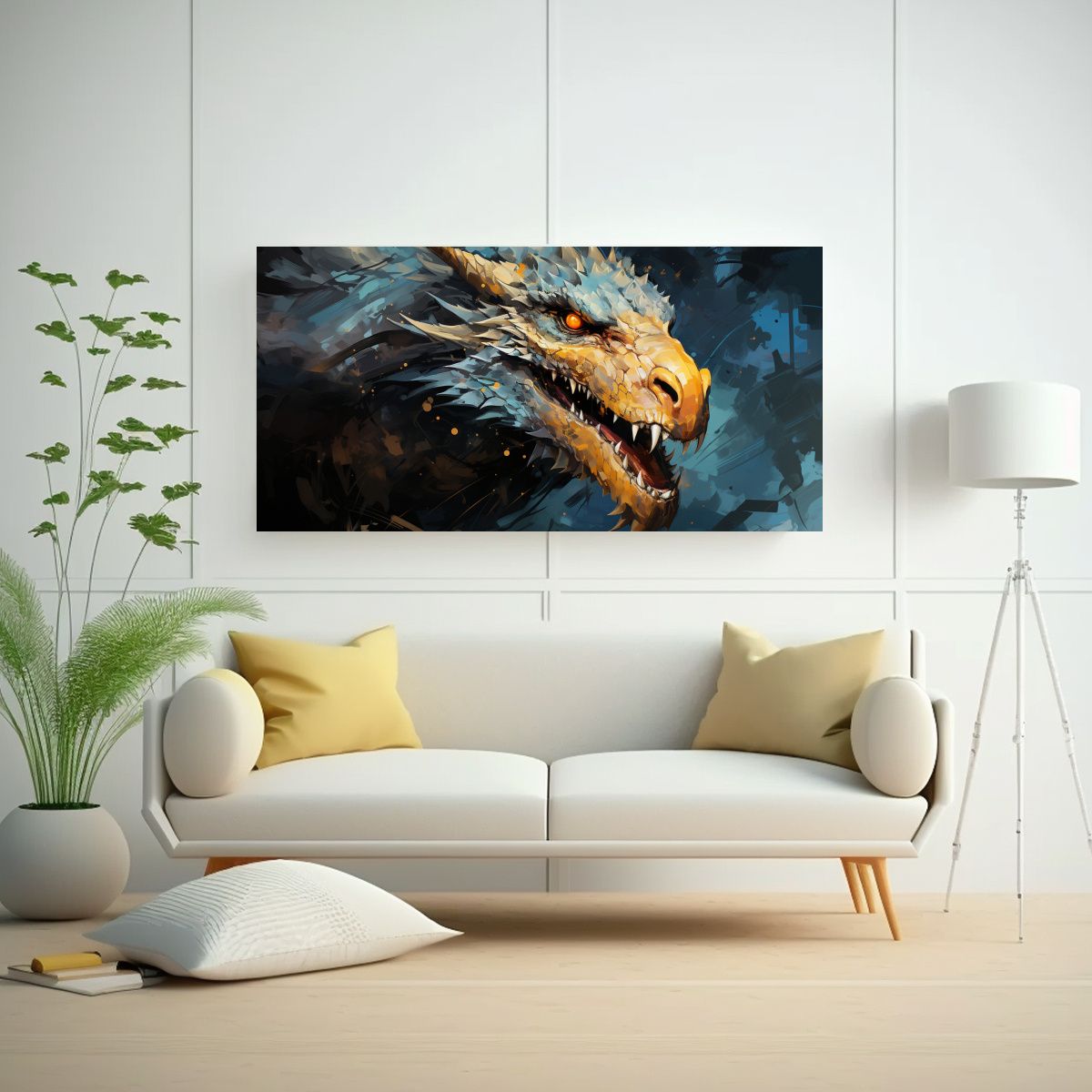 GENERICO - Pintura De Sala Composición De Dragón En 100x50 Cm