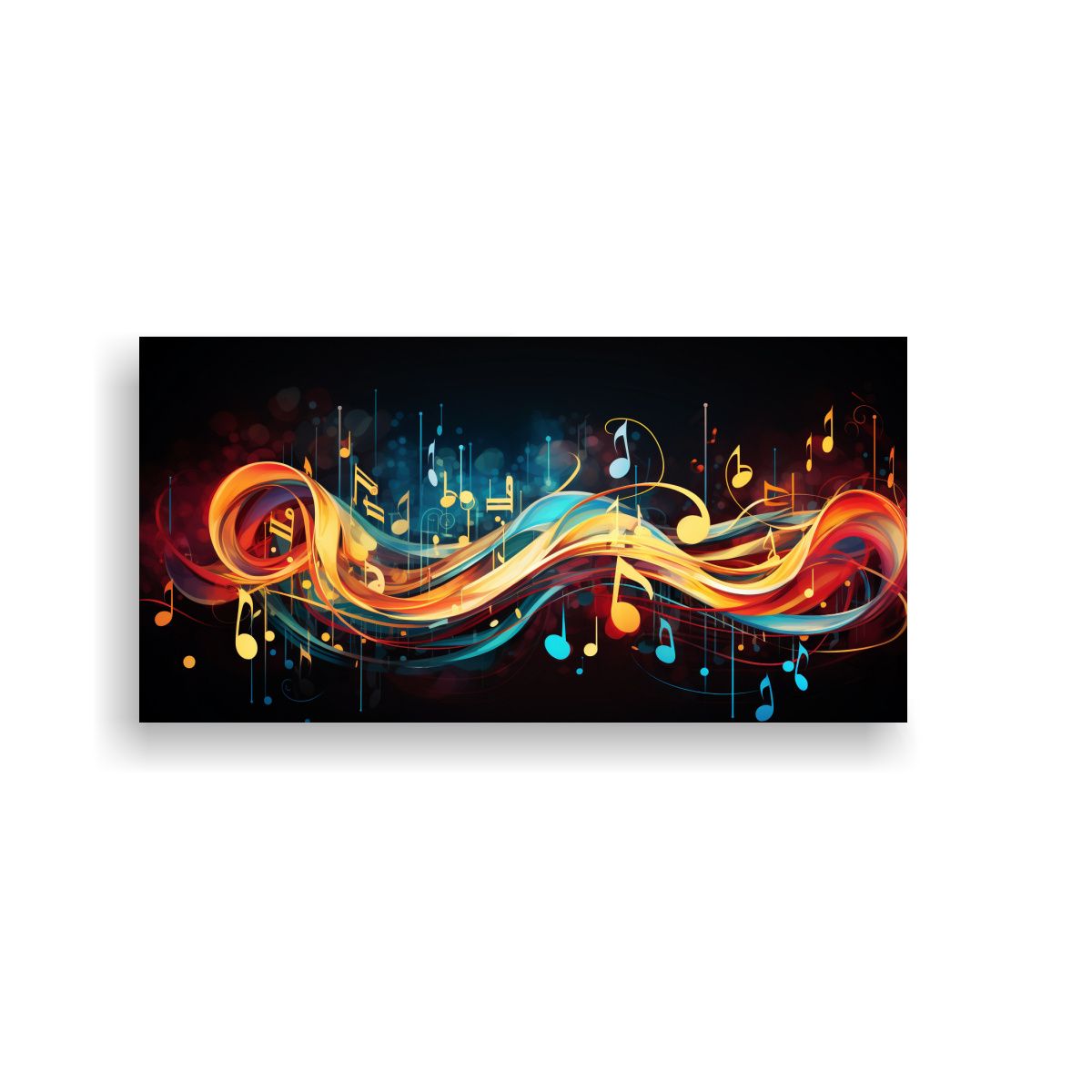 GENERICO - Cuadro Moderno Abstracto De Salón Notas 80x40 Cm