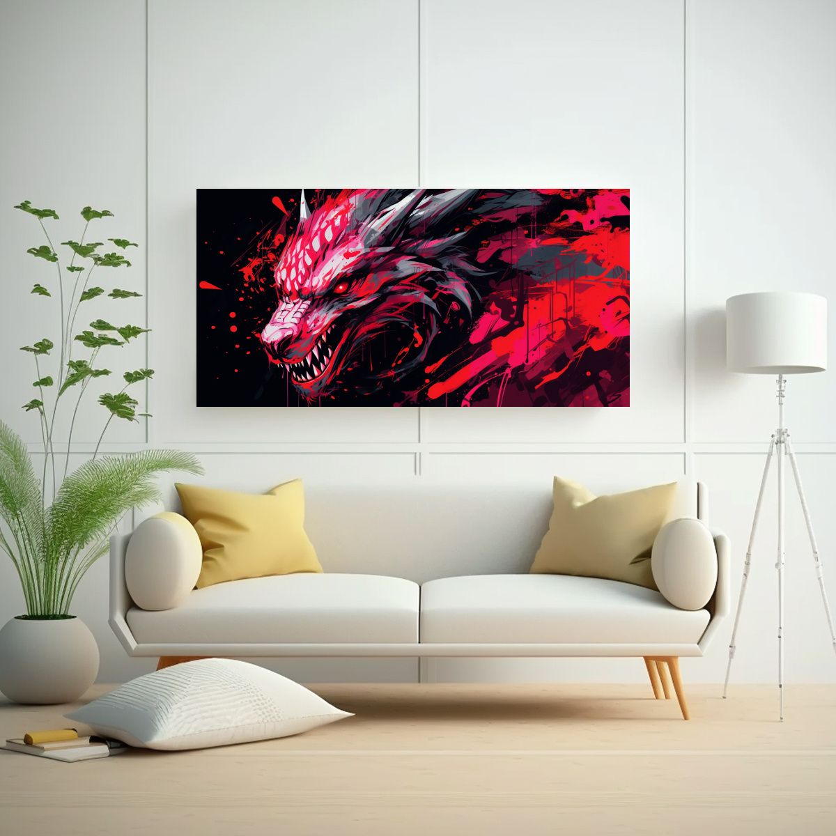 GENERICO - Pinturas Decorativas De Arte Urbano Con Dragón 100x50 Cm.