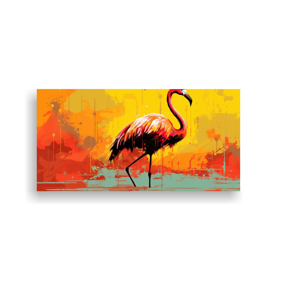 GENERICO - Pintura Duradera De Flamingo En Tonos Marrón Y 60x30 Cm