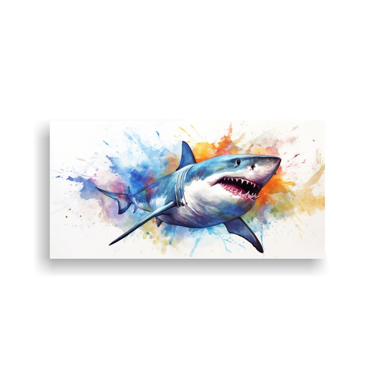 GENERICO - Cuadro Estético De Gran Tiburón Blanco En 60x30 Cm