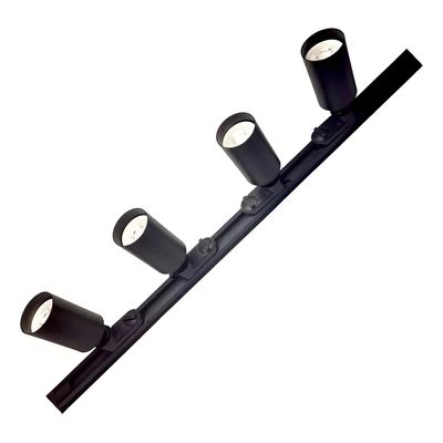 Imagen 2 del producto 4 Foco Riel Luz Cálida 7w 3000k + Riel Monofásico 1mt Negro