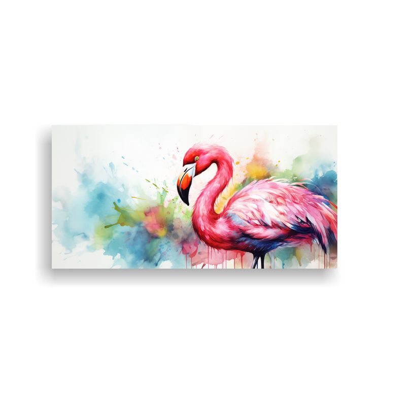 GENERICO - Pintura Inspiradora Estilo Acuarelas Flamencos 80x40 Cm