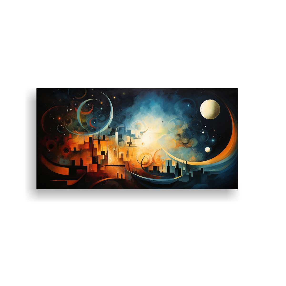 GENERICO - Armonía Abstracta Del Día Y La Noche En 100x50 Cm