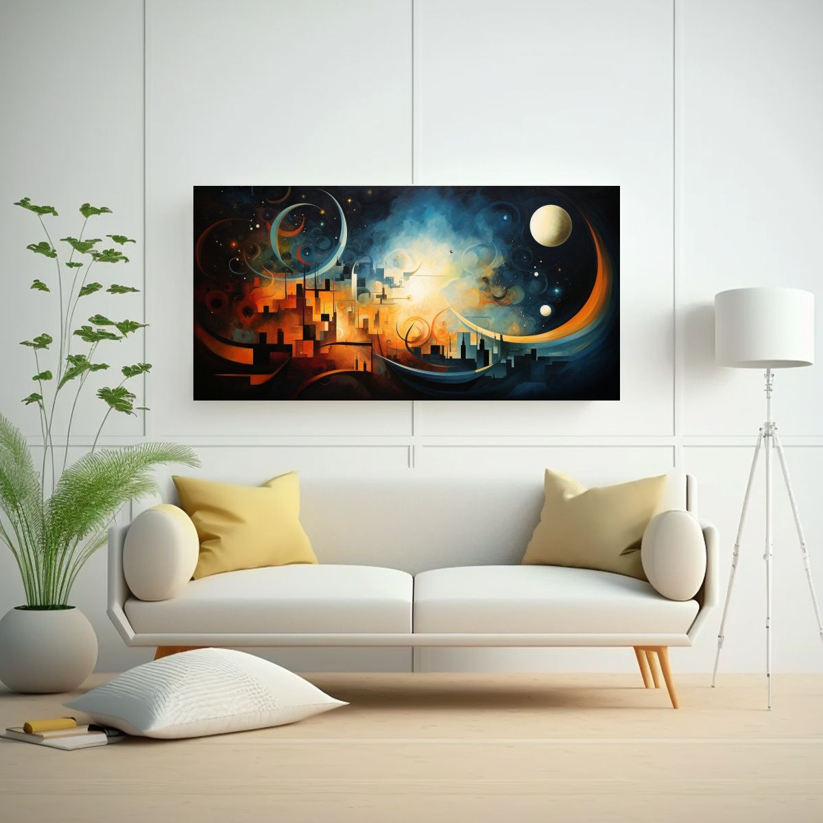 GENERICO - Armonía Abstracta Del Día Y La Noche En 100x50 Cm