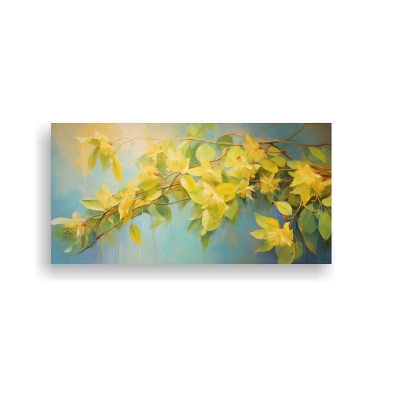 GENERICO - Pintura Abstracta De Flores De Tilo En Estilo 80x40 Cm