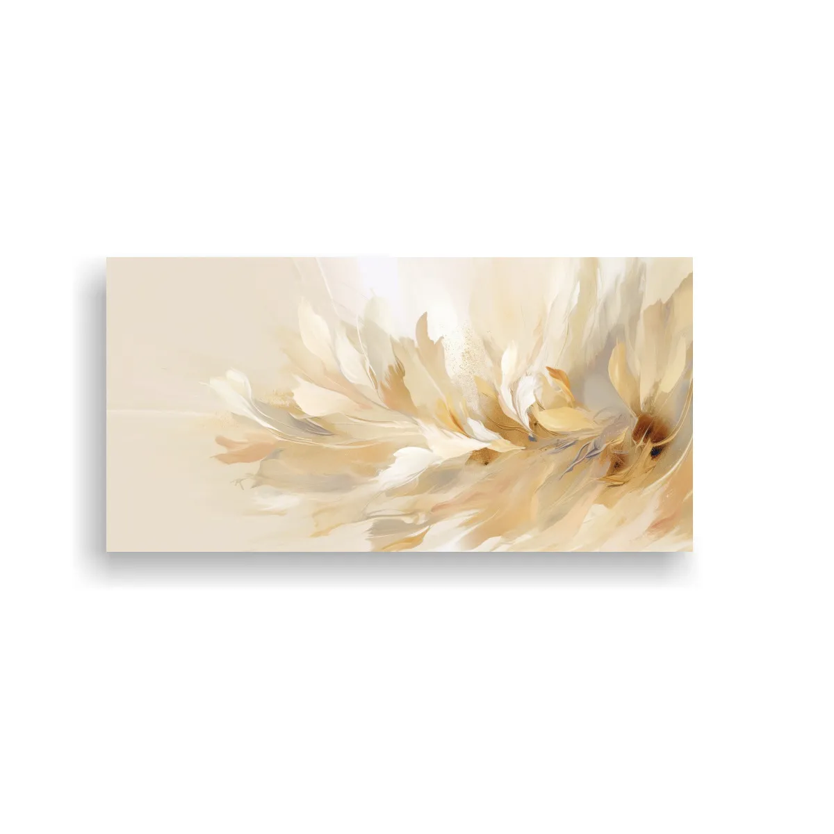 GENERICO - Pinturas Florales Abstractas En Tonos Beige Y 60x30 Cm