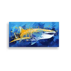 GENERICO - Cuadro Decorativo De Tiburón Ballena En Colores 100x50 Cm