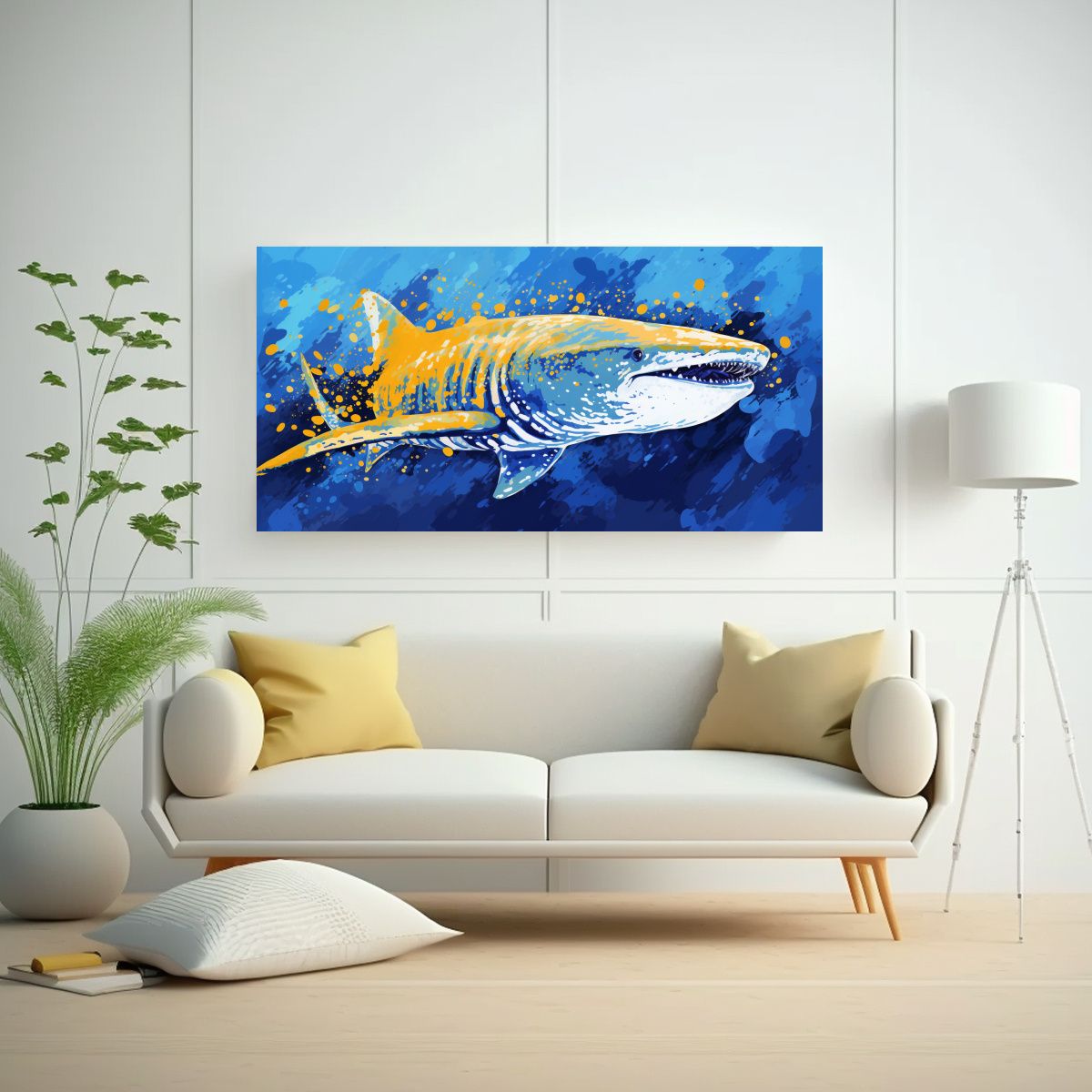 GENERICO - Cuadro Decorativo De Tiburón Ballena En Colores 100x50 Cm