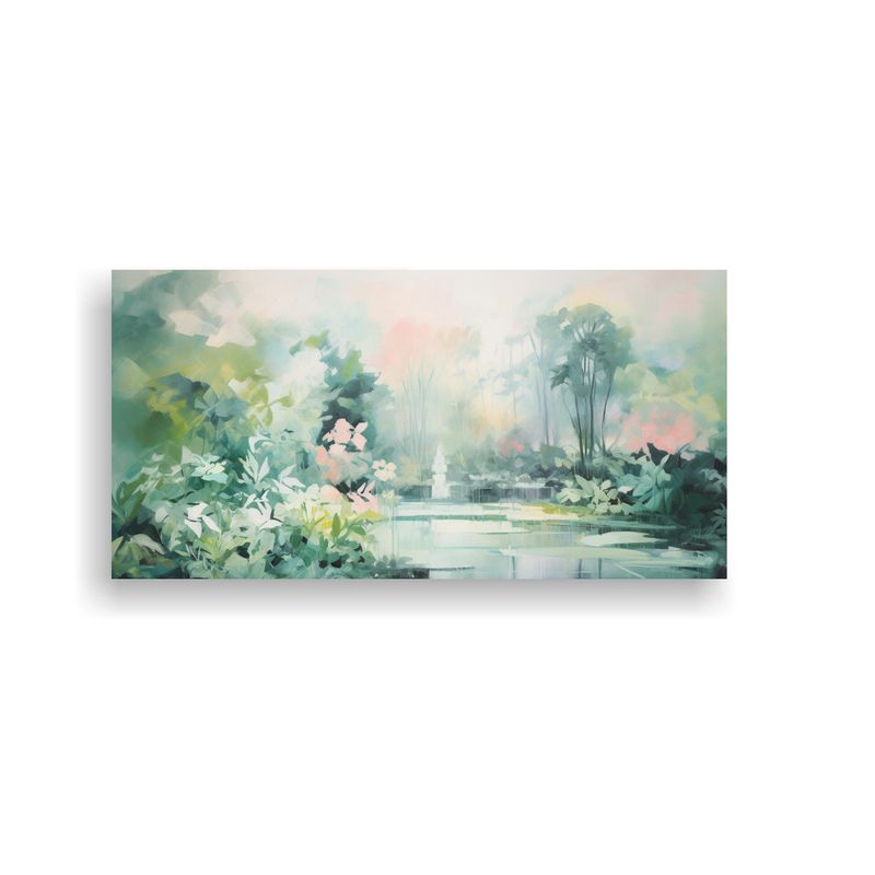 GENERICO - Cuadro Abstracto De Elegante Escena De Jardín 80x40 Cm