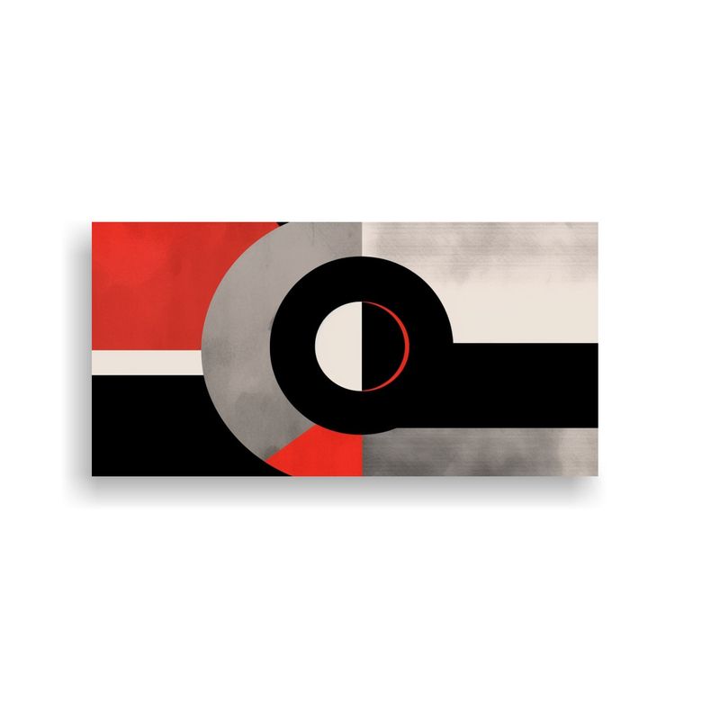 GENERICO - Cuadro Fotografía Abstracto Rojo Gris Negro 80x40 Cm