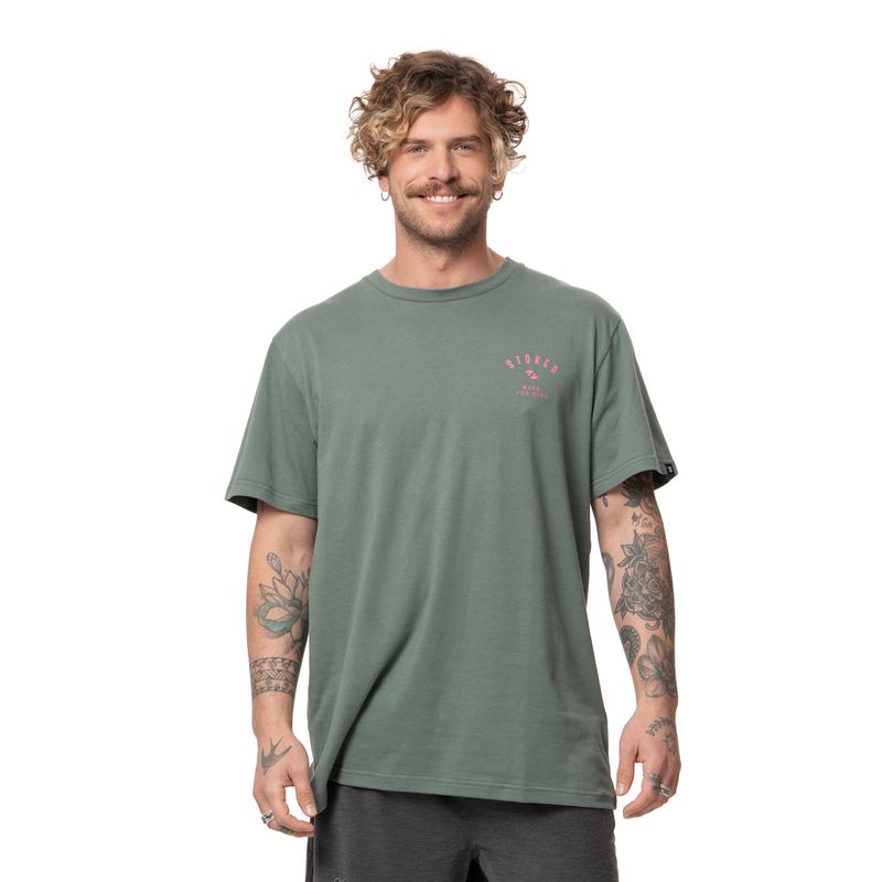 STOKED - Polera Hombre Logo Verde Stoked