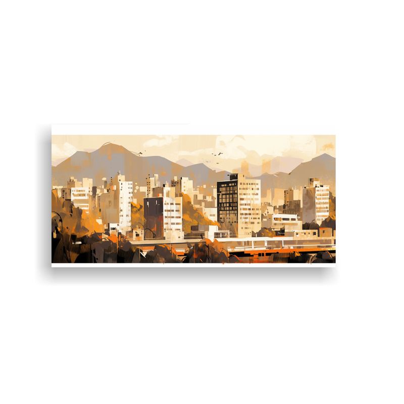 GENERICO - Cuadro Horizontal Vitalidad Santiago En Chile En 100x50 Cm