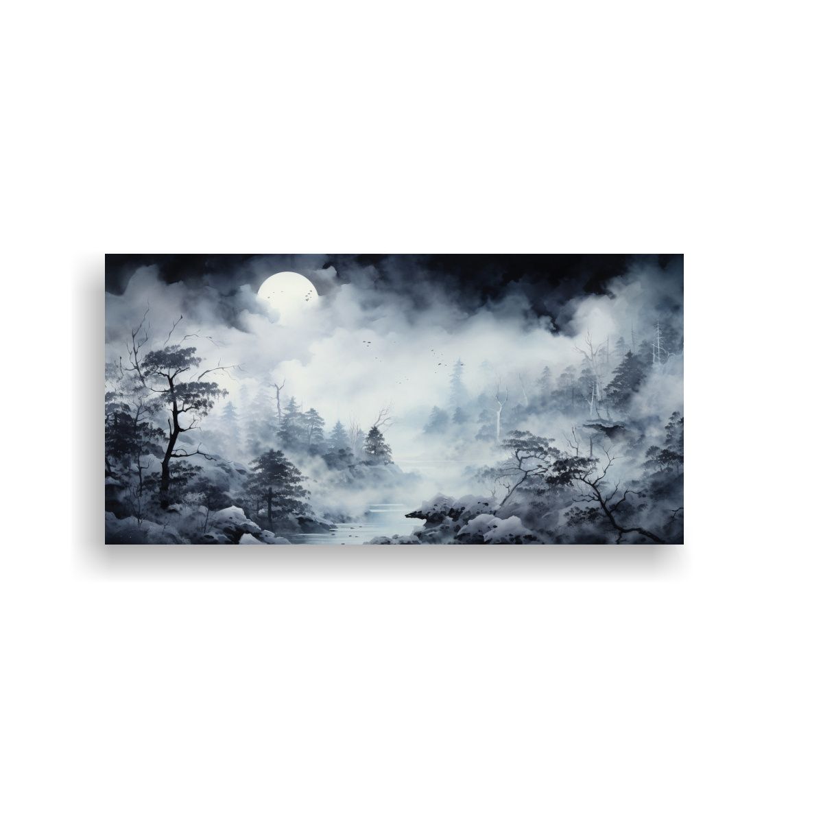 GENERICO - Pintura Decorativa Paisaje Forestal En Tela De 80x40 Cm