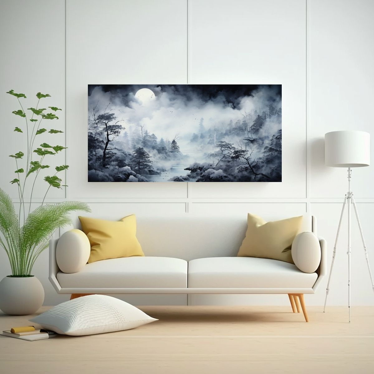 GENERICO - Pintura Decorativa Paisaje Forestal En Tela De 80x40 Cm