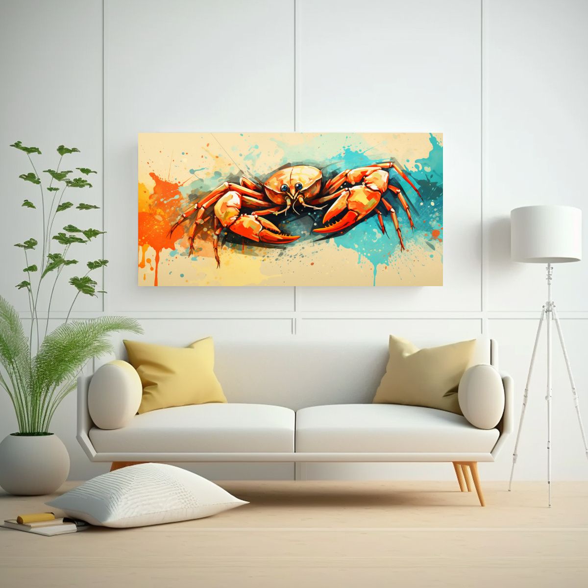GENERICO - Cuadro Decorativo De Escorpión En Colores Perla 60x30 Cm