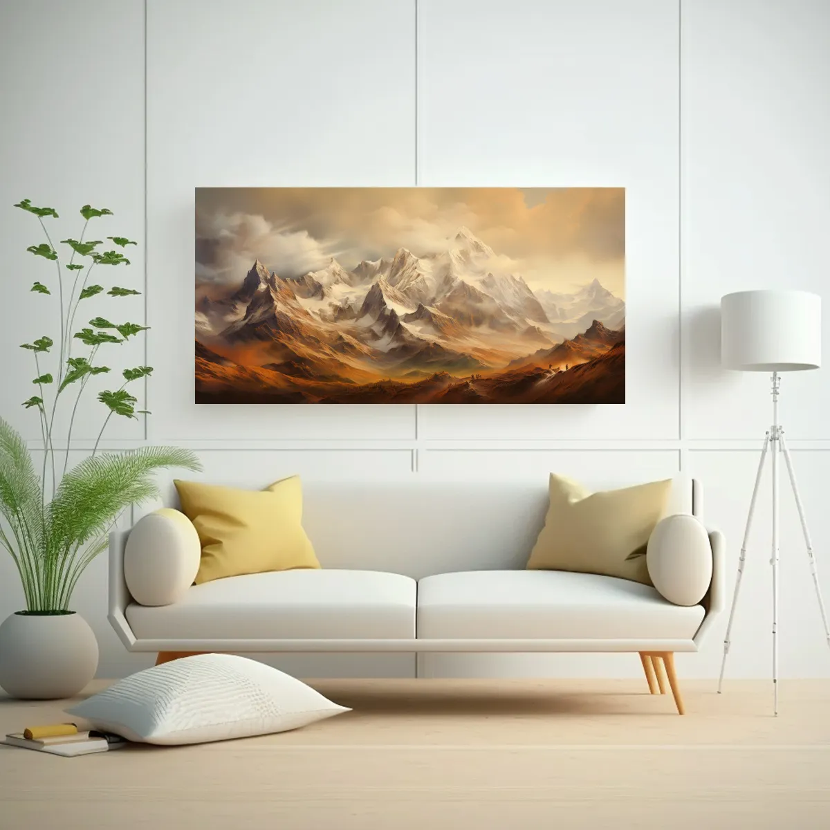 GENERICO - Paisaje Montañoso En Tonos Marrones Inspirador 100x50 Cm.