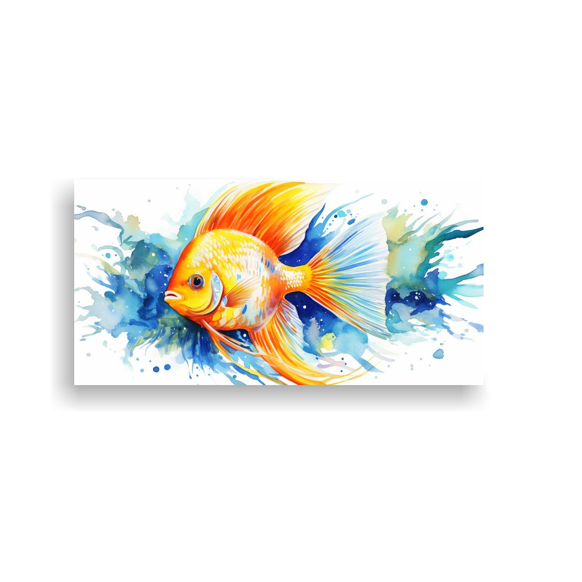 GENERICO - Pintura Acuarela Equilibrada Pez ángel Colorido 100x50 Cm