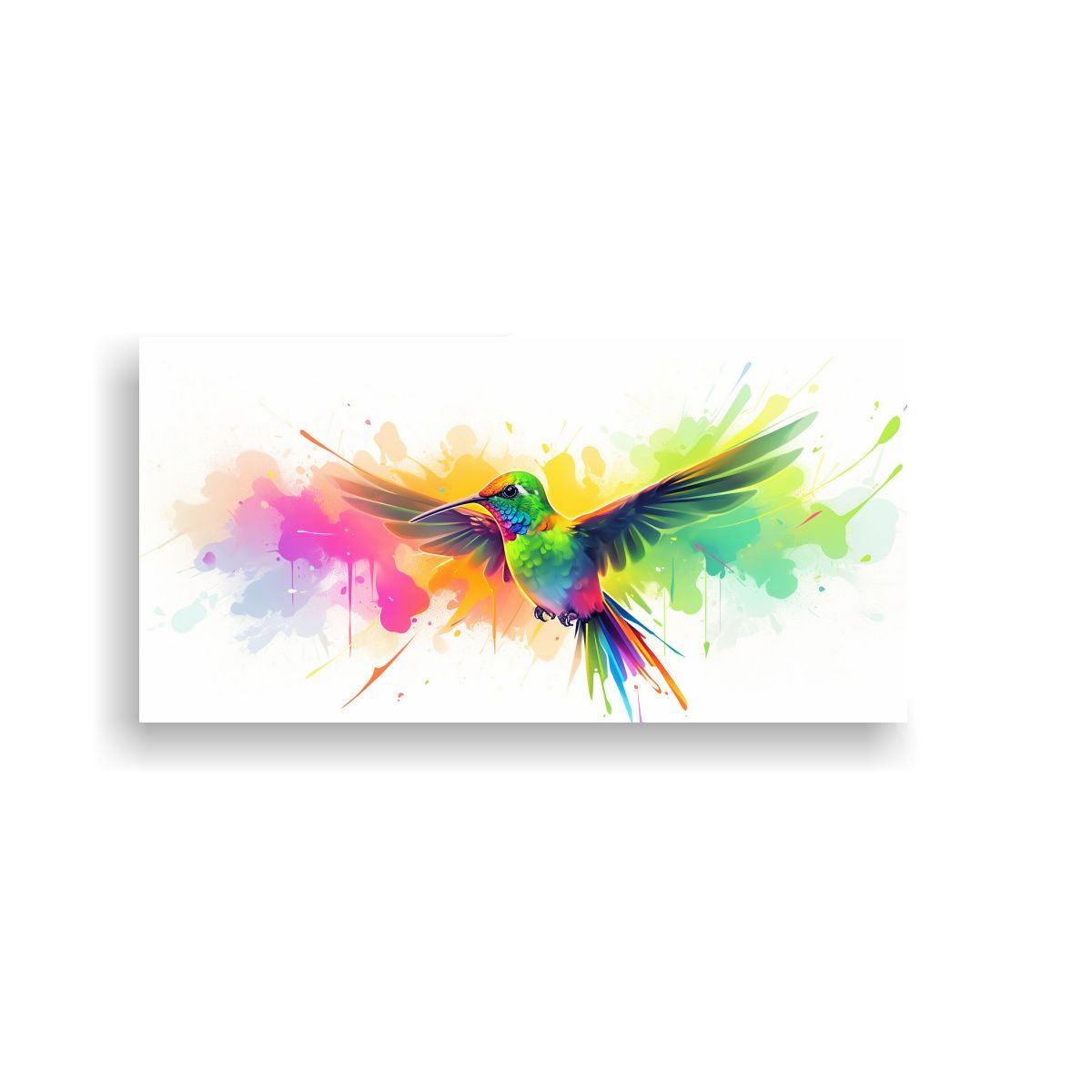 GENERICO - Cuadro Moderno Equilibrio Colibrí En Colores 100x50 Cm