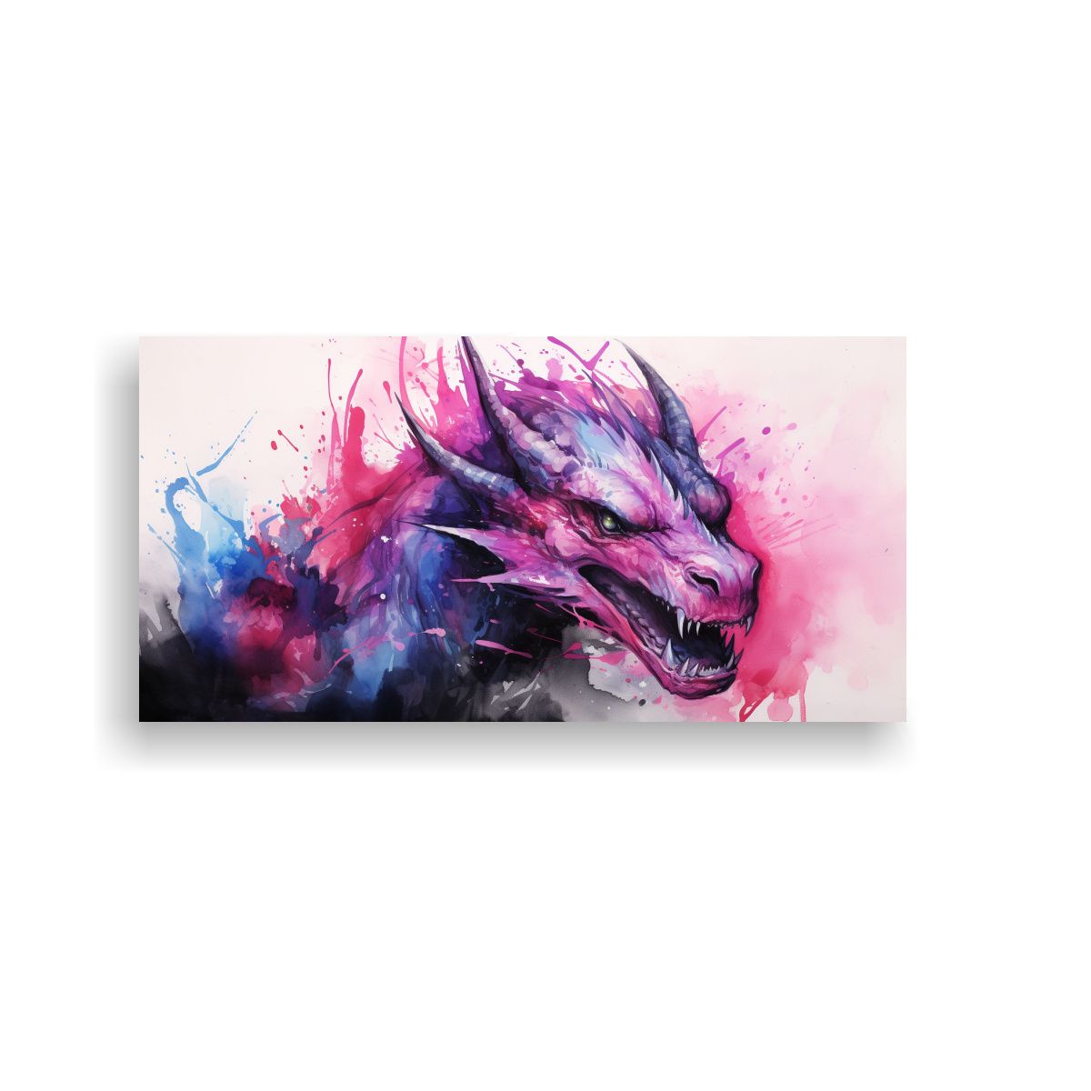 GENERICO - Pintura Dragón Acuarela Intensa Armonía 80x40 Cm