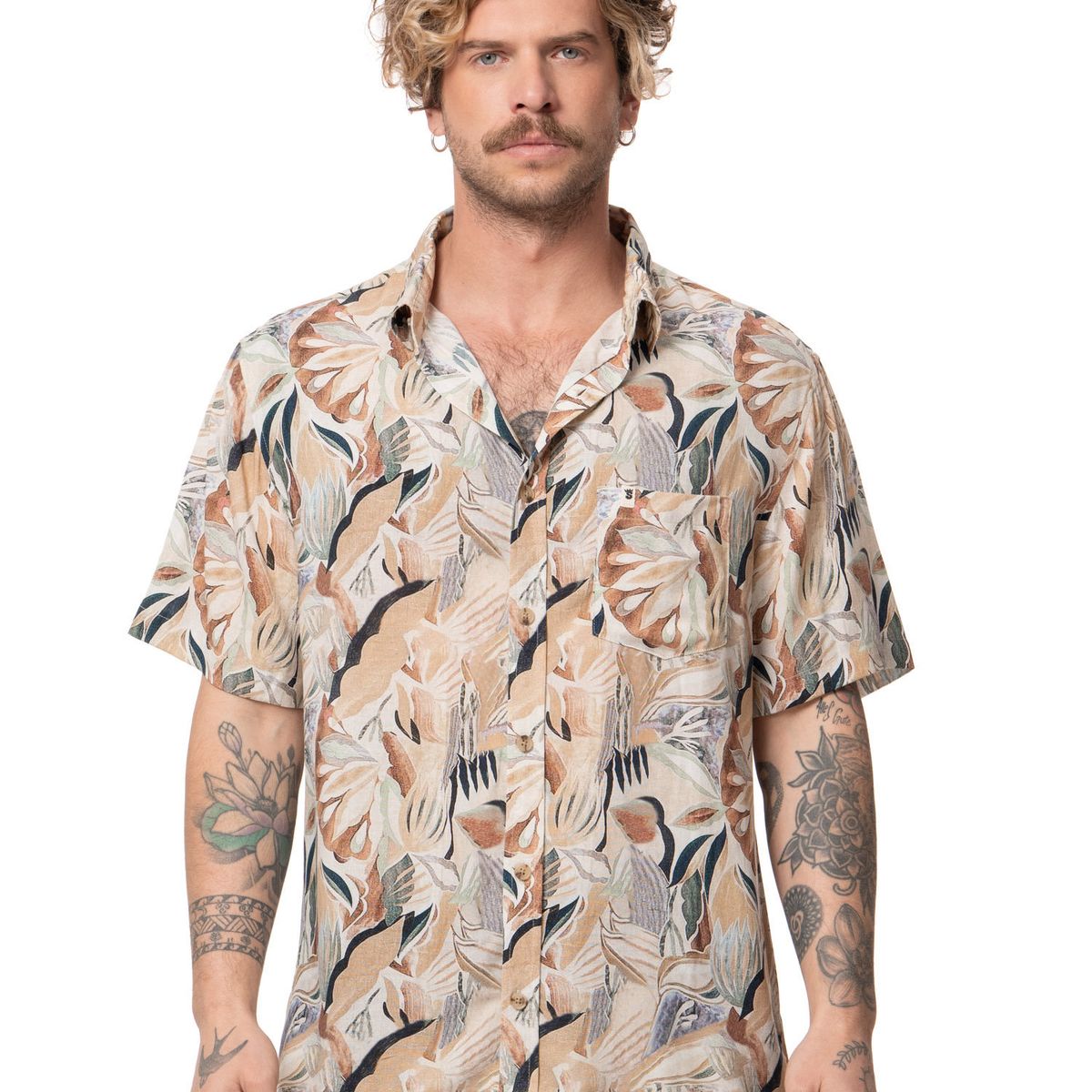 STOKED - Camisa Hombre Hooks Crema Stoked