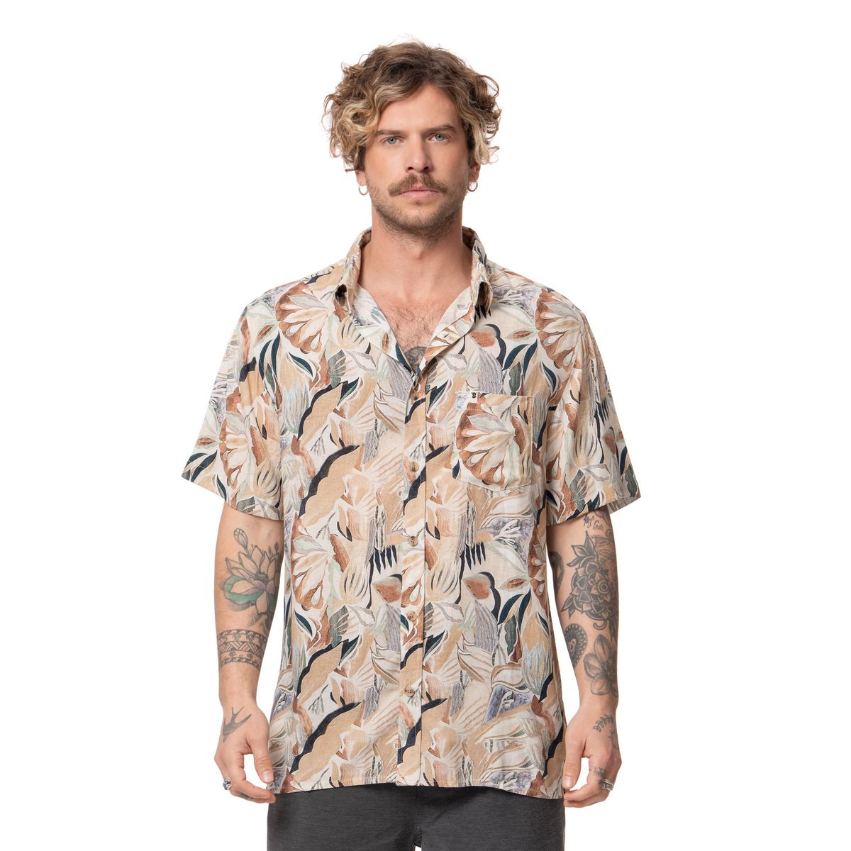 STOKED - Camisa Hombre Hooks Crema Stoked