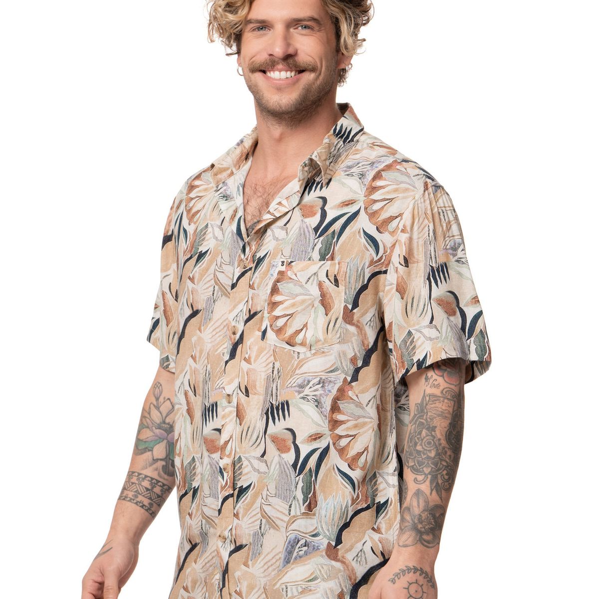 STOKED - Camisa Hombre Hooks Crema Stoked