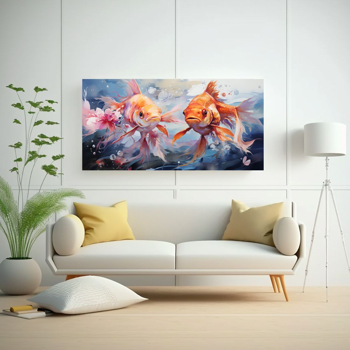 GENERICO - Cuadros De Decoración De Arte Pop Neo Con Peces 60x30 Cm